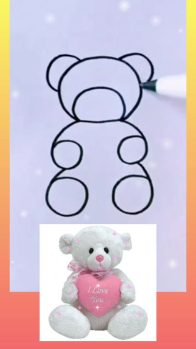 Simple Teddy Bear 🧸 #drawing|#drawingtutorial|#step by step Drawing