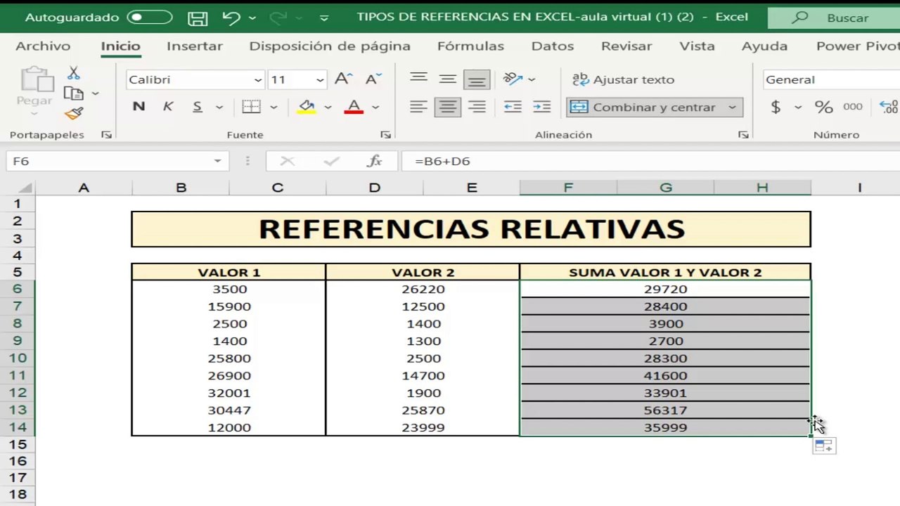 Referencias en Excel