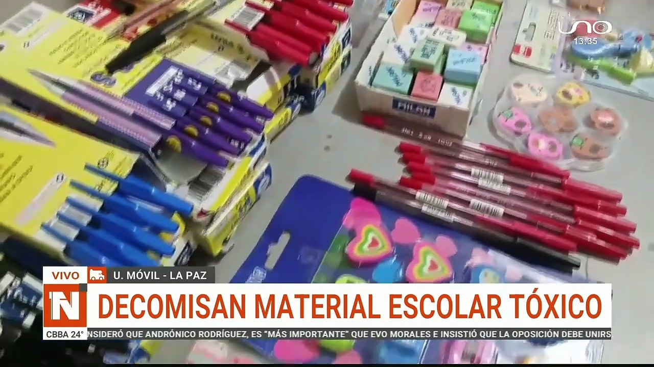 decomisan material escolar toxico