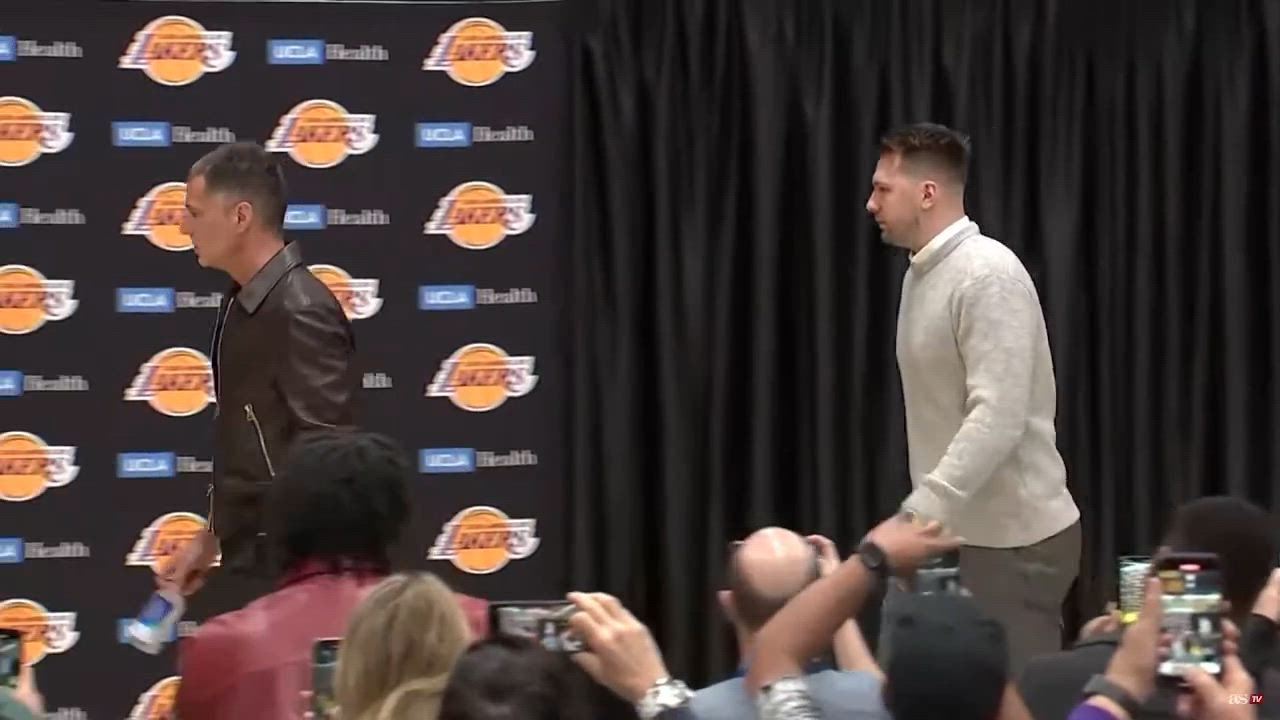 Doncic's somber entrance: new Laker's press debut leaves global audience concerned