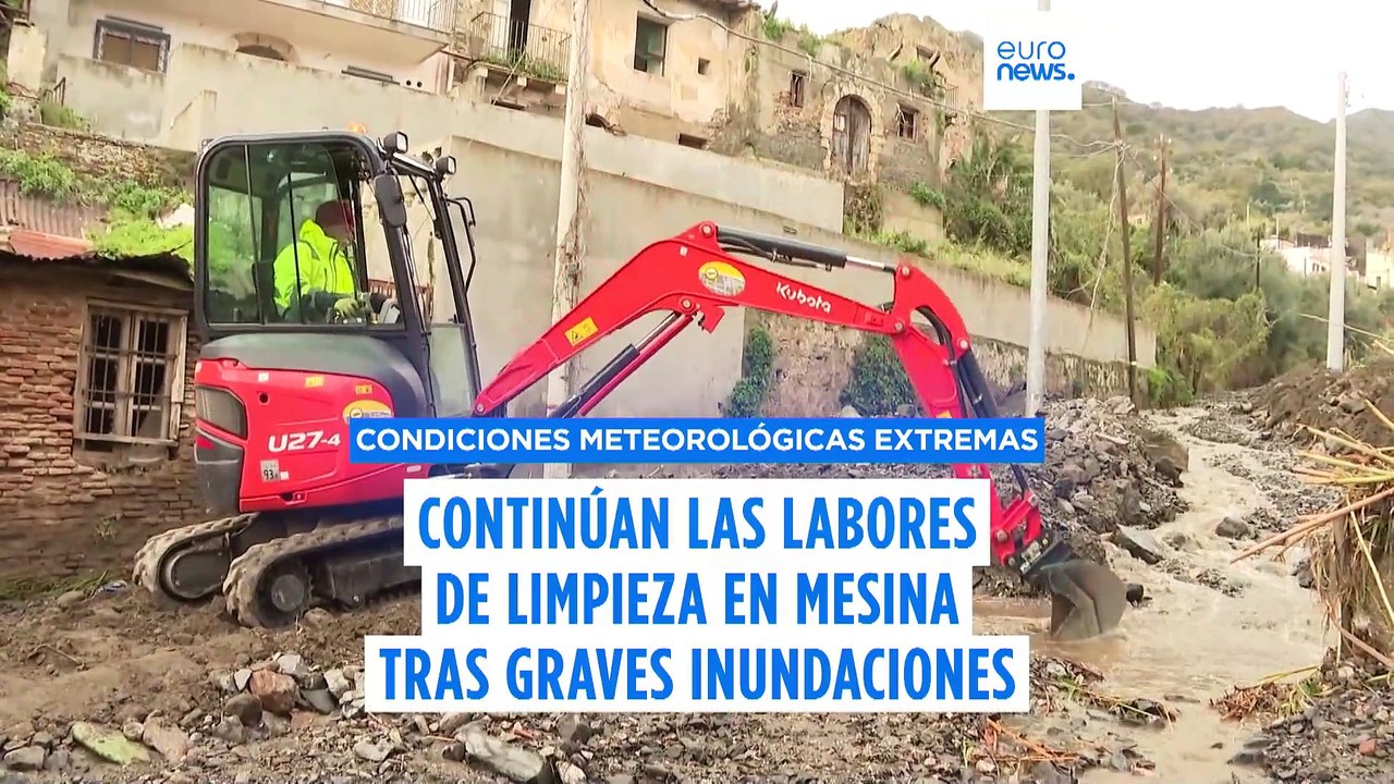 Italia comienza la limpieza en Mesina tras las devastadoras inundaciones en Sicilia