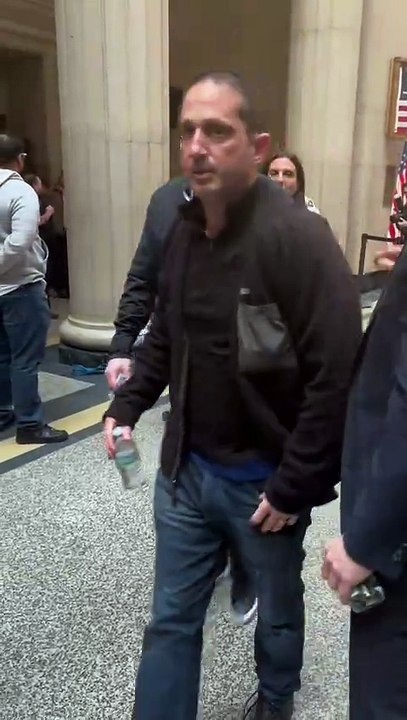 Family members leave court.