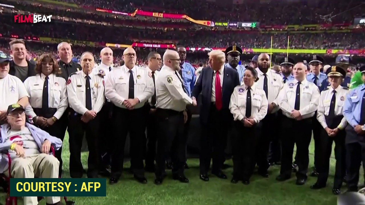 Super Bowl 2025 : Trump's Historic Super Bowl Attendance Receives Loud Cheers | FilmiBeat Telugu