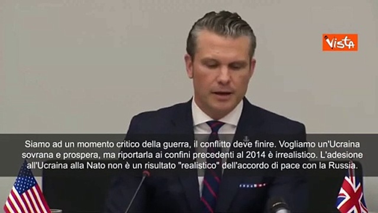 Pete Hegseth (Pentagono): "L'Ingresso dell'Ucraina nella Nato non è realistico"
