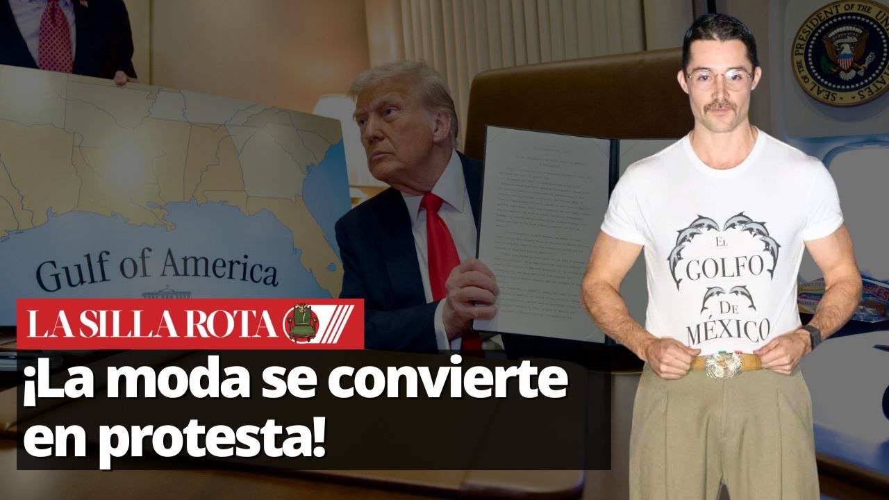 Diseñador mexicano utilizó una camiseta que dice 'El Golfo de México