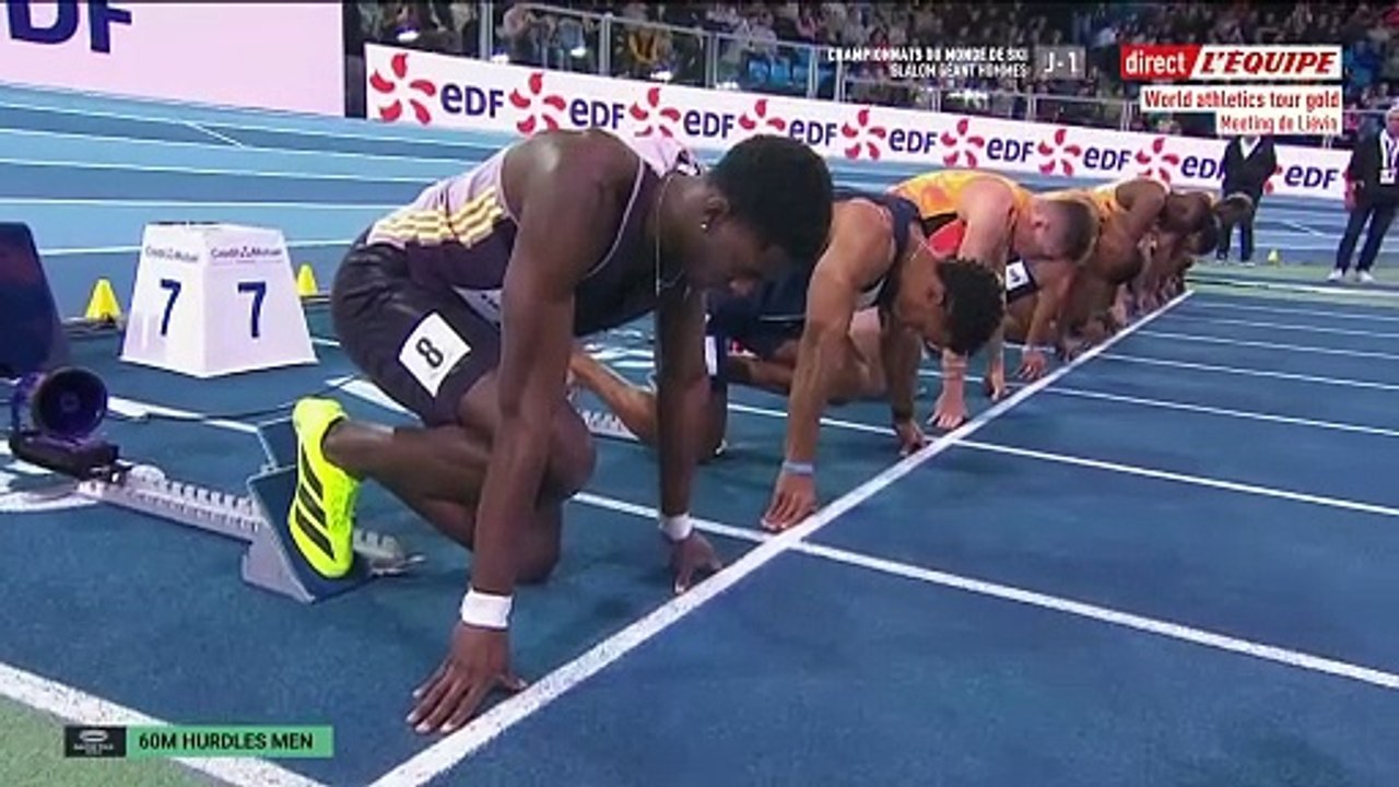 Holloway remporte le 60 mètres haies, Wilhem Belocian deuxième - Athlétisme - Meeting de Liévin