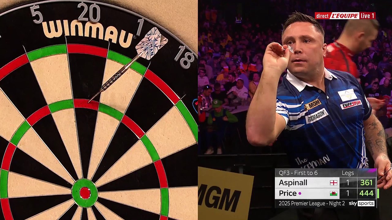 Le replay de Aspinall - Price - Fléchettes - Premier League à Glasgow
