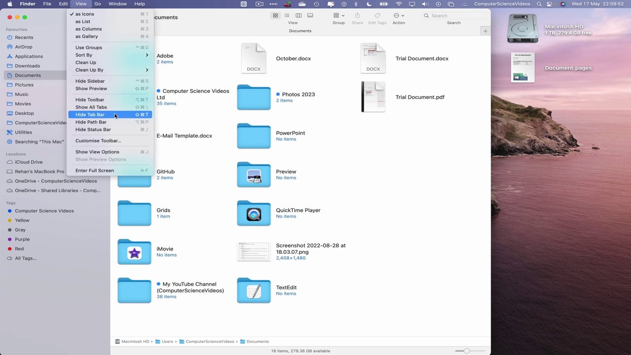 How to SHOW & HIDE the Tab Bar On the Finder Application Using a Mac - Basic Tutorial | New