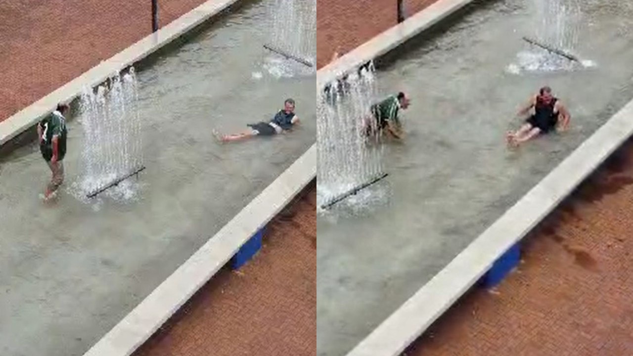 Espelhos d’água da Catedral viram “piscina” em Apucarana; veja