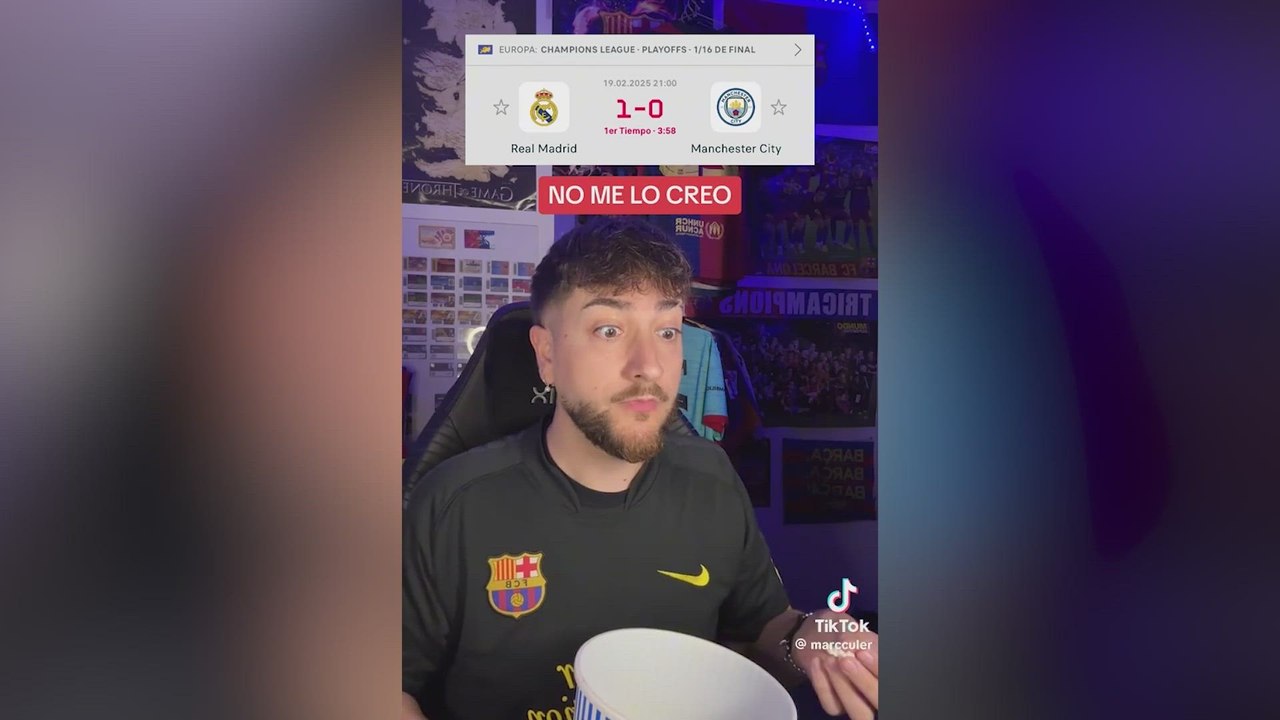 la loca reacción de un aficionado del Barça al hat-trick de Mbappé