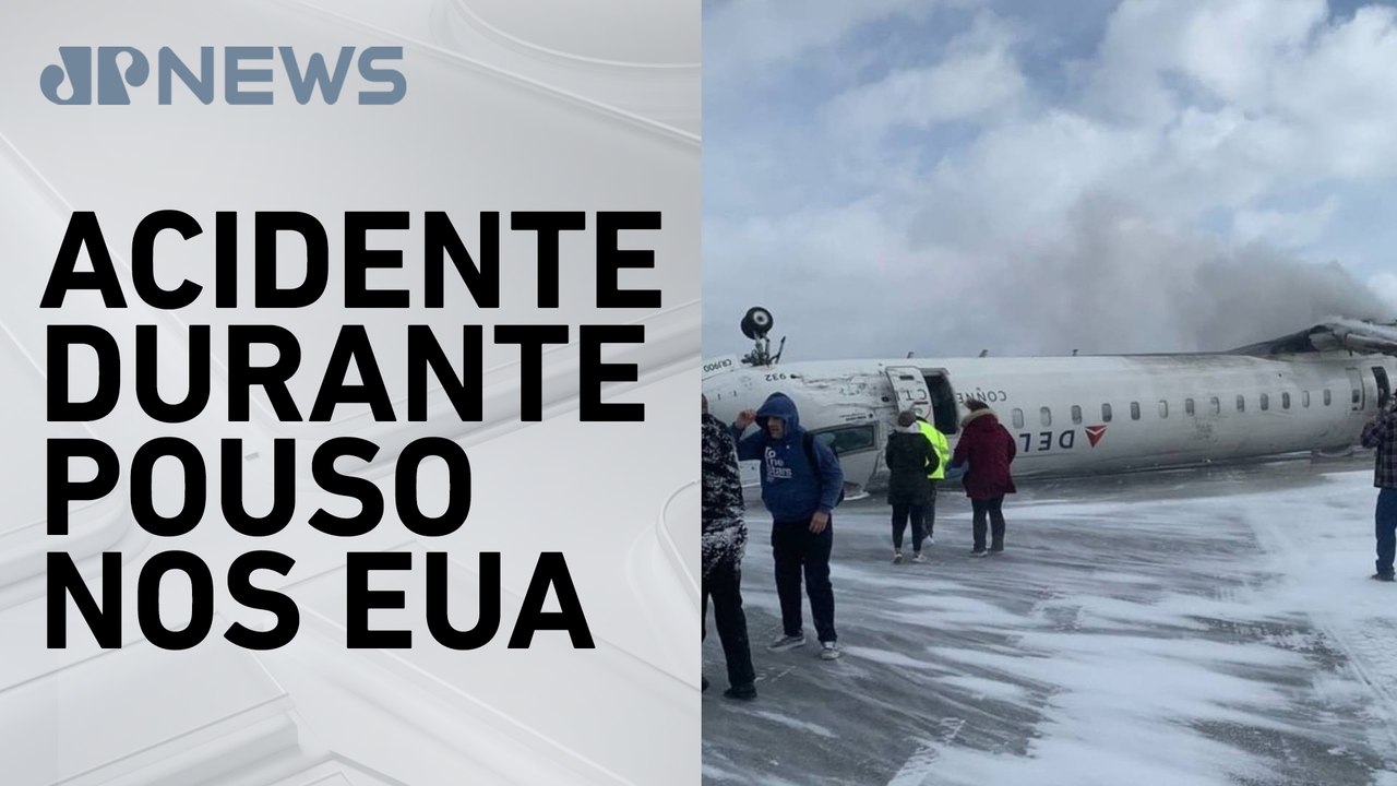 Delta oferece indenização de US$ 30 mil a passageiros de voo que capotou ao pousar