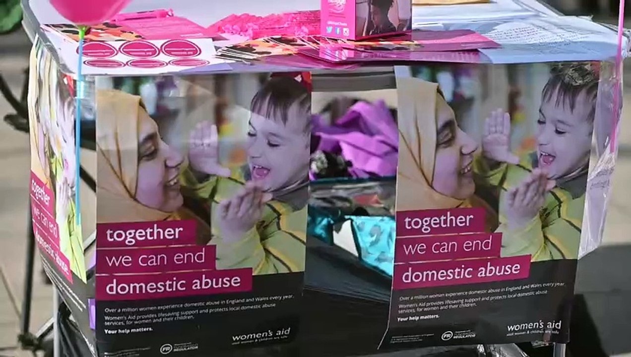 (March 2025) Domestic Abuse survivor holds awareness display in Newport