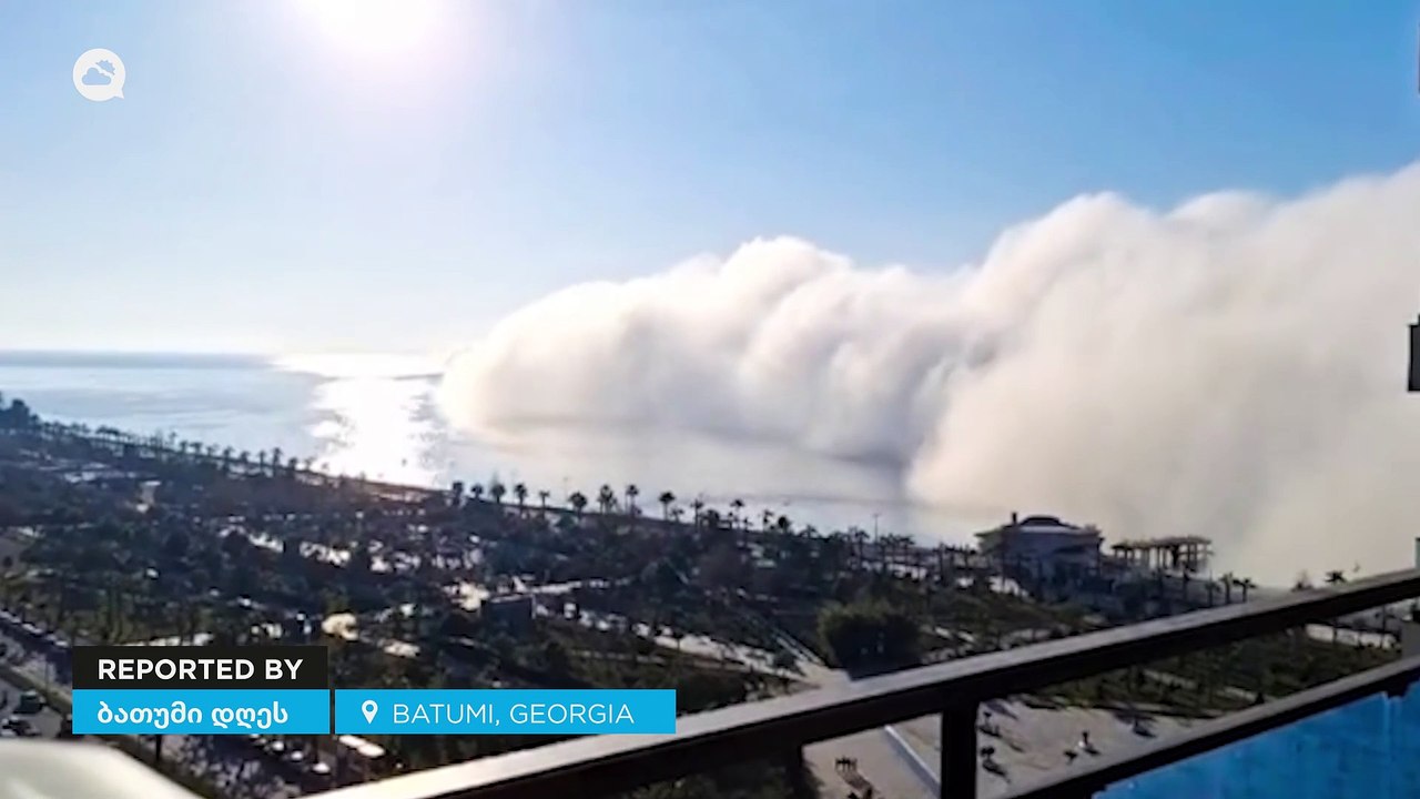 Stunning fog tsunami in Batumi, Georgia! The tallest skyscrapers stand out from the sea of ​​clouds.