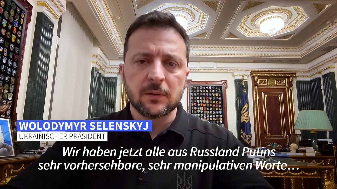 Selenskyj: Putins Reaktion auf Vorschlag zur Waffenruhe "manipulativ"