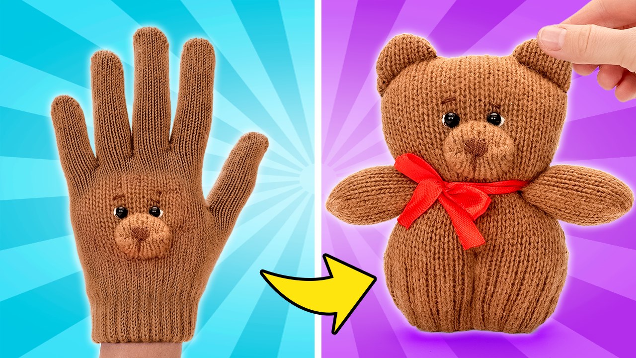 Un gant d'amour ! 🧤❤️🧸 Tutoriel DIY simple pour fabriquer un ours en peluche