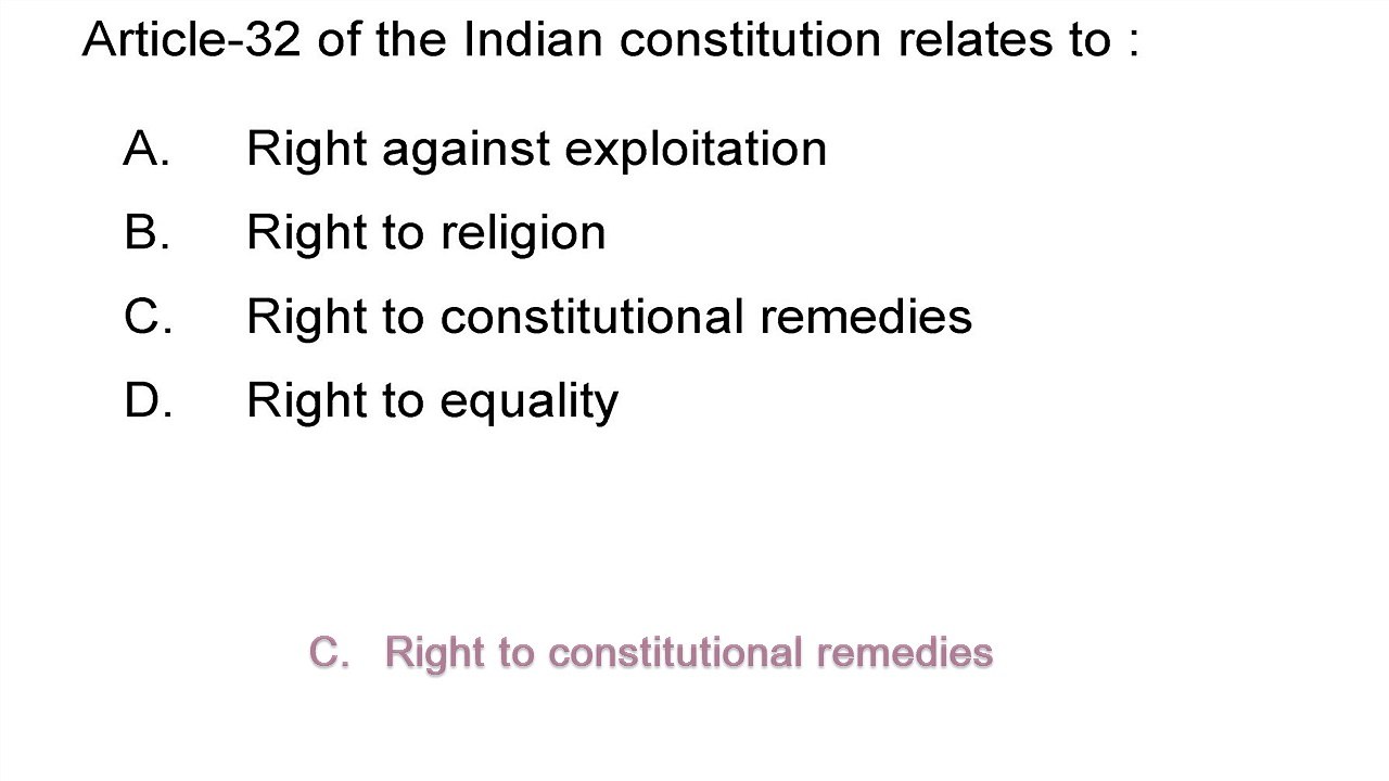 Indian Constitution Practice Set 10