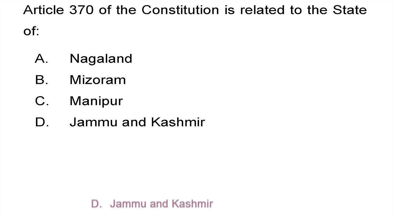 Indian Constitution Practice Set 18