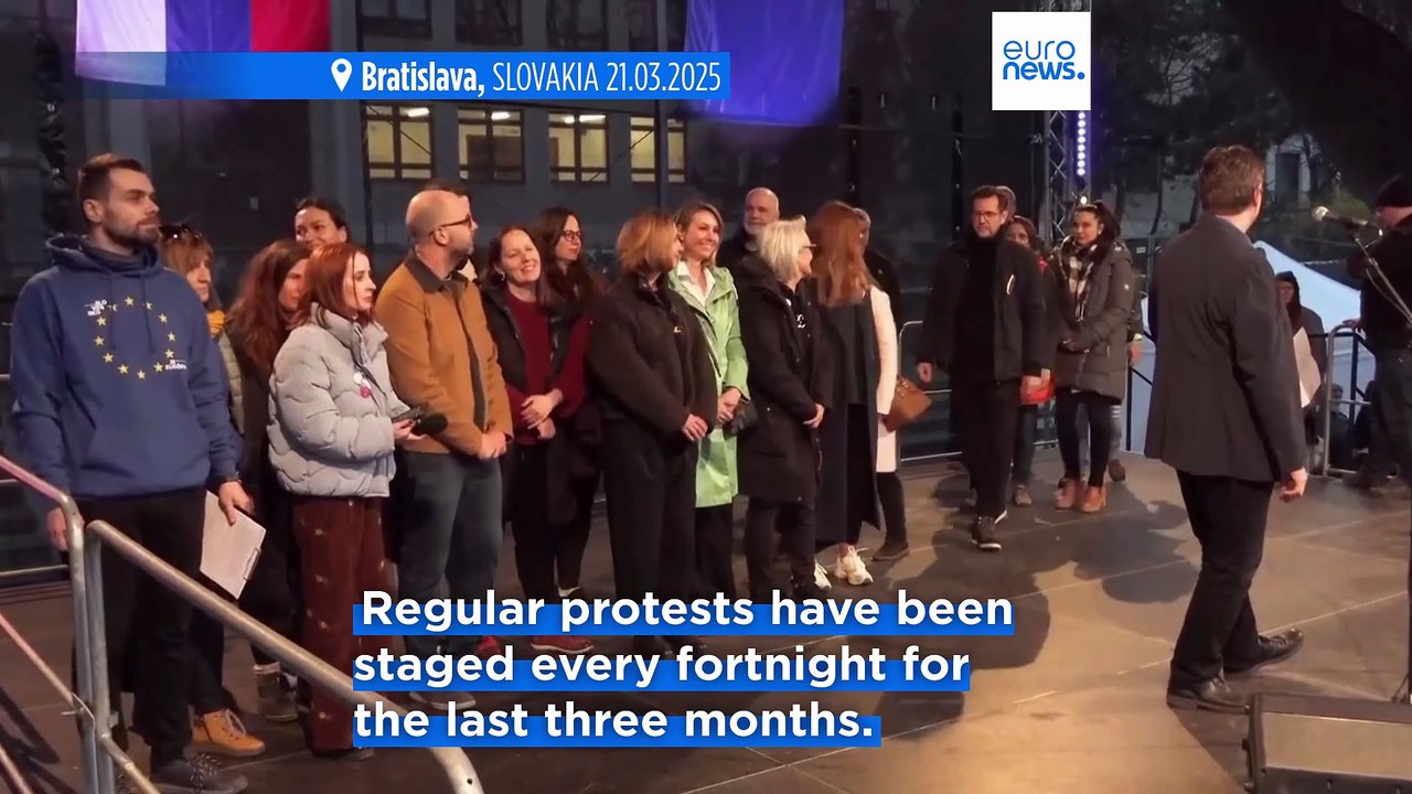 Thousands of Slovaks protest in Bratislava against PM Robert Fico and his Russia-friendly policies