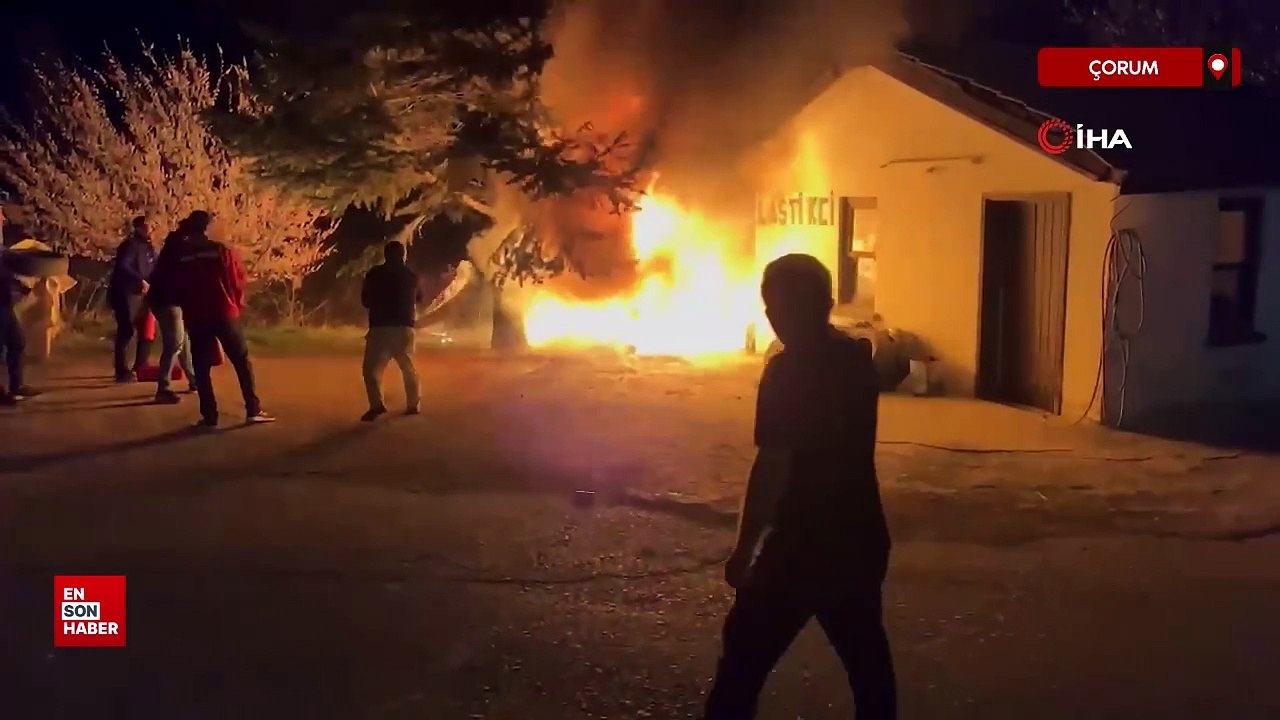 Çorum'da dinlenme tesisinde korkutan yangın