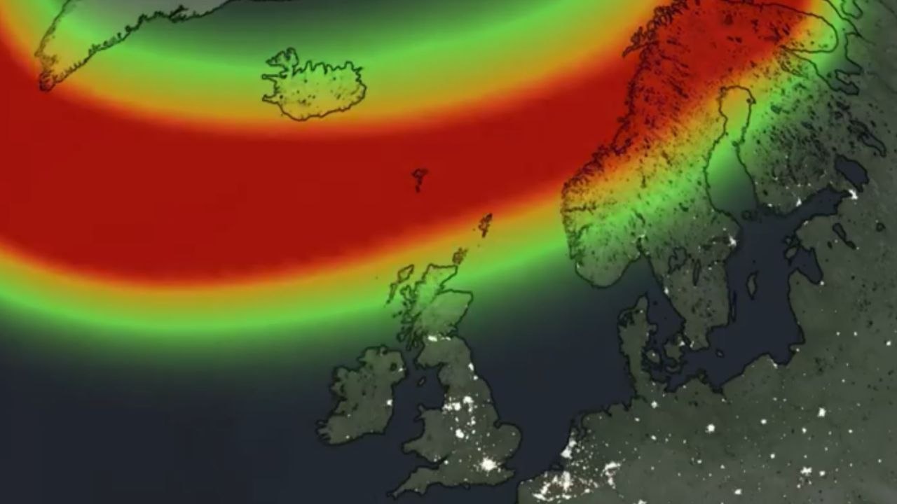 Scotland: Met Office Aurora Borealis map