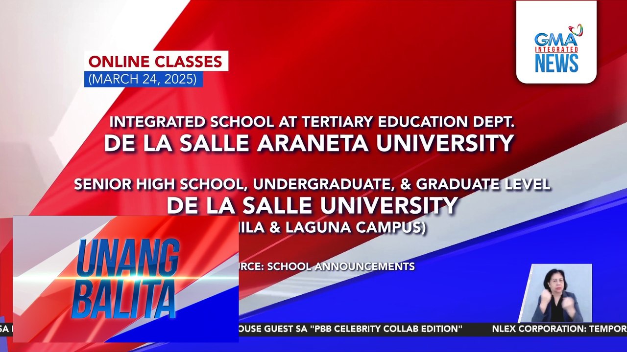 Online classes advisory as of 6:08 AM (March 24, 2025) | Unang Balita