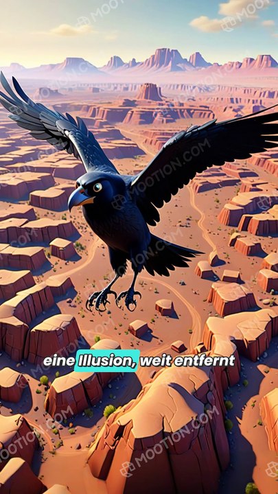 Der einsame Rabe in der Wüste