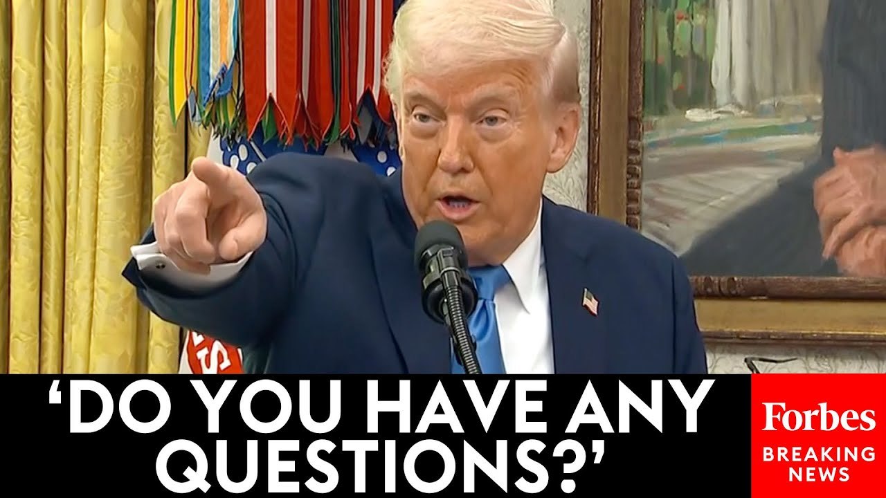 Trump Takes Multiple Questions From Reporters In Oval Office After Myanmar Earthquake