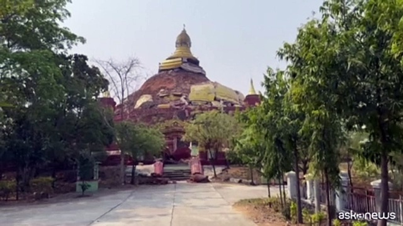 Myanmar, templi e pagode devastati dal terremoto vicino Mandalay