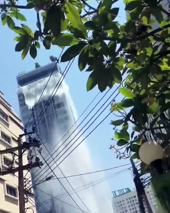 Moment of the 7.7 Magnitude powerful earthquake in Bangkok, Thailand