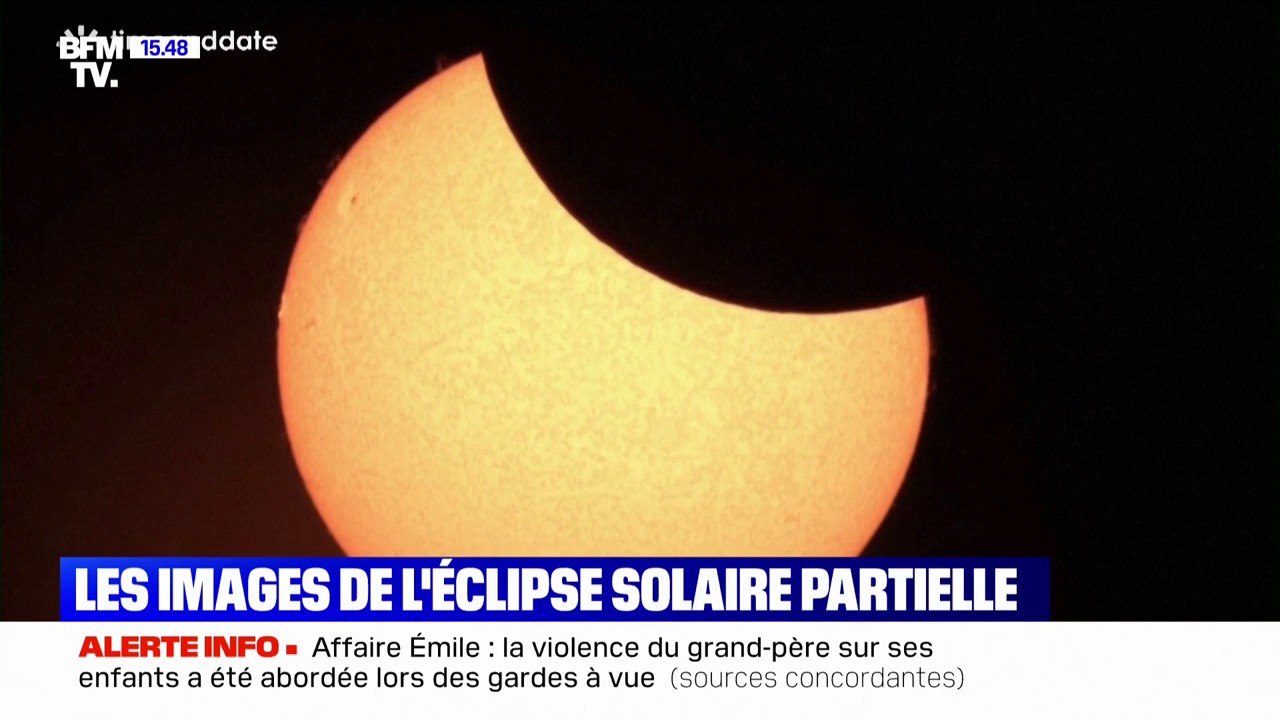 Sciences: les images de l'éclipse solaire partielle qui était observable ce samedi