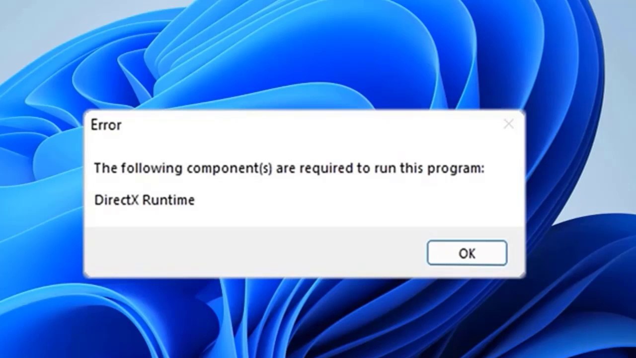 Solved - the following component(s) are required to run this program directx runtime