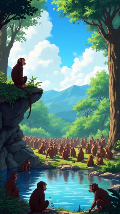 Monkey and river story in Hindi