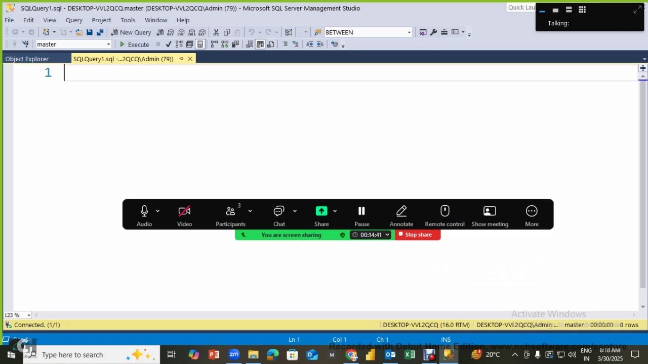 SQL Practice Session 30 Mar 2025