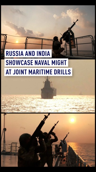 Russian & Indian naval power in joint drill