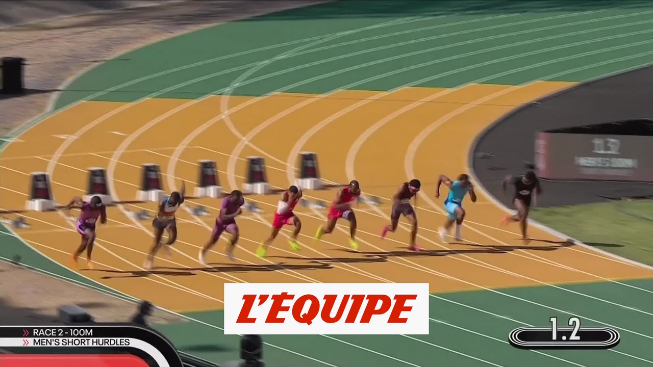 Le 100 mètres gagné par Sasha Zhoya en vidéo - Athlétisme - Grand Slam Track