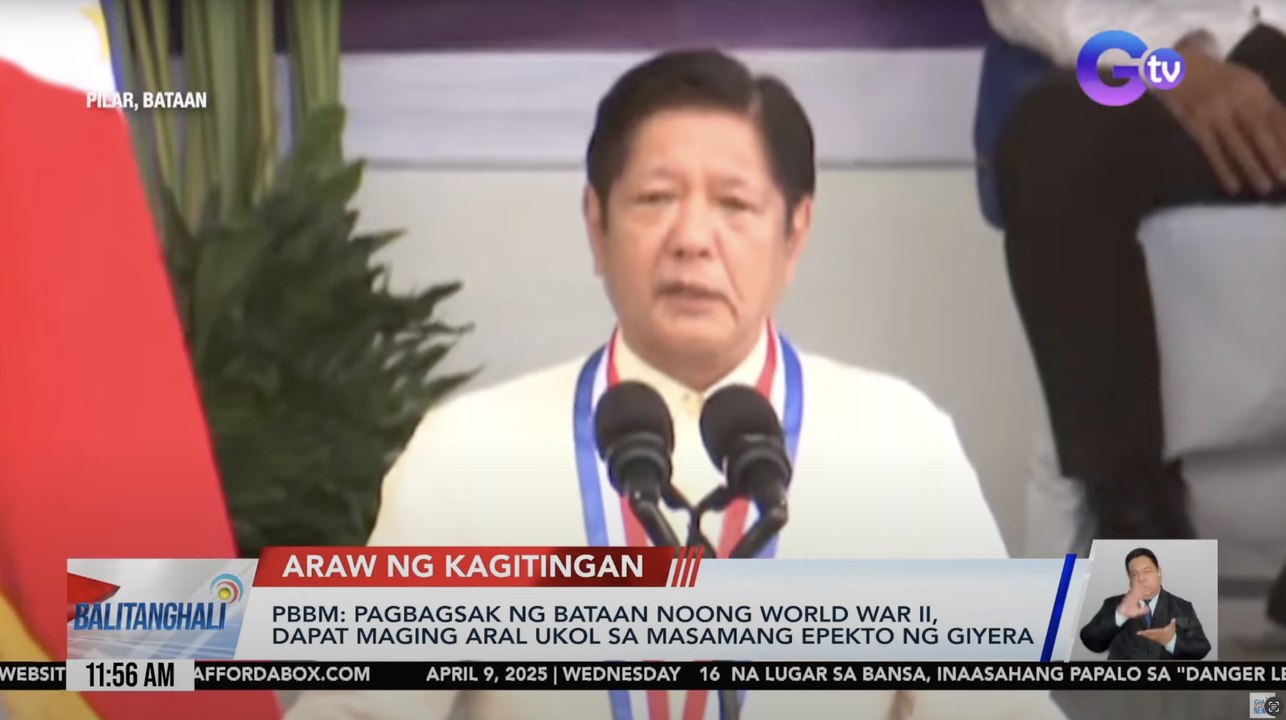 PBBM: Pagbagsak ng Bataan noong World War II, dapat maging aral ukol sa masamang epekto ng giyera | Balitanghali