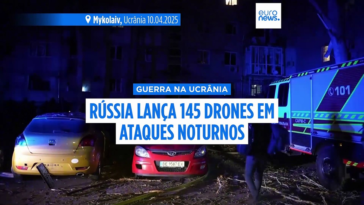 Rússia lança barragem de 145 drones em ataques noturnos contra a Ucrânia