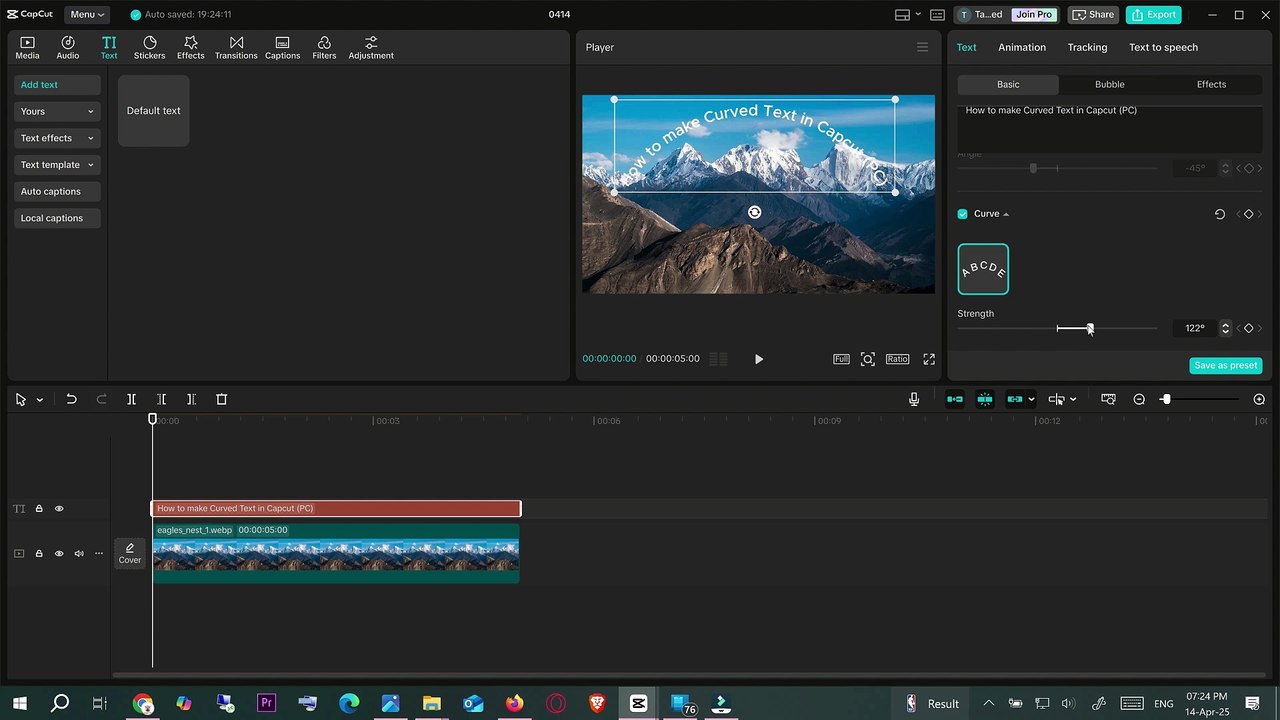 How to make Curved Text in Capcut (PC)