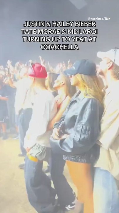 Justin, Hailey, Tate and Kid Laroi Hit Coachella