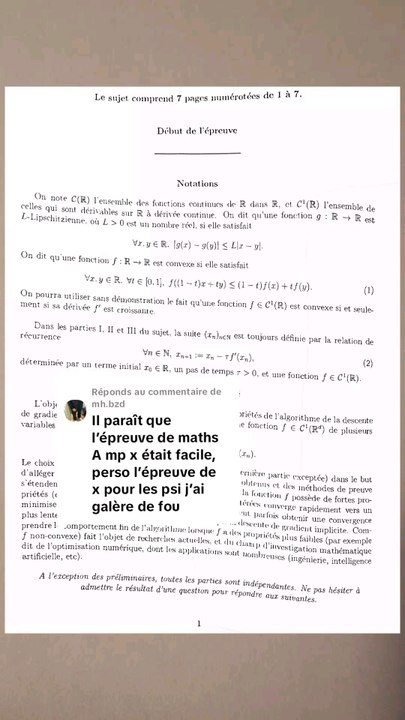 XENS Maths A PSI 2025Fonction, Dérivation et Convexité ☄️