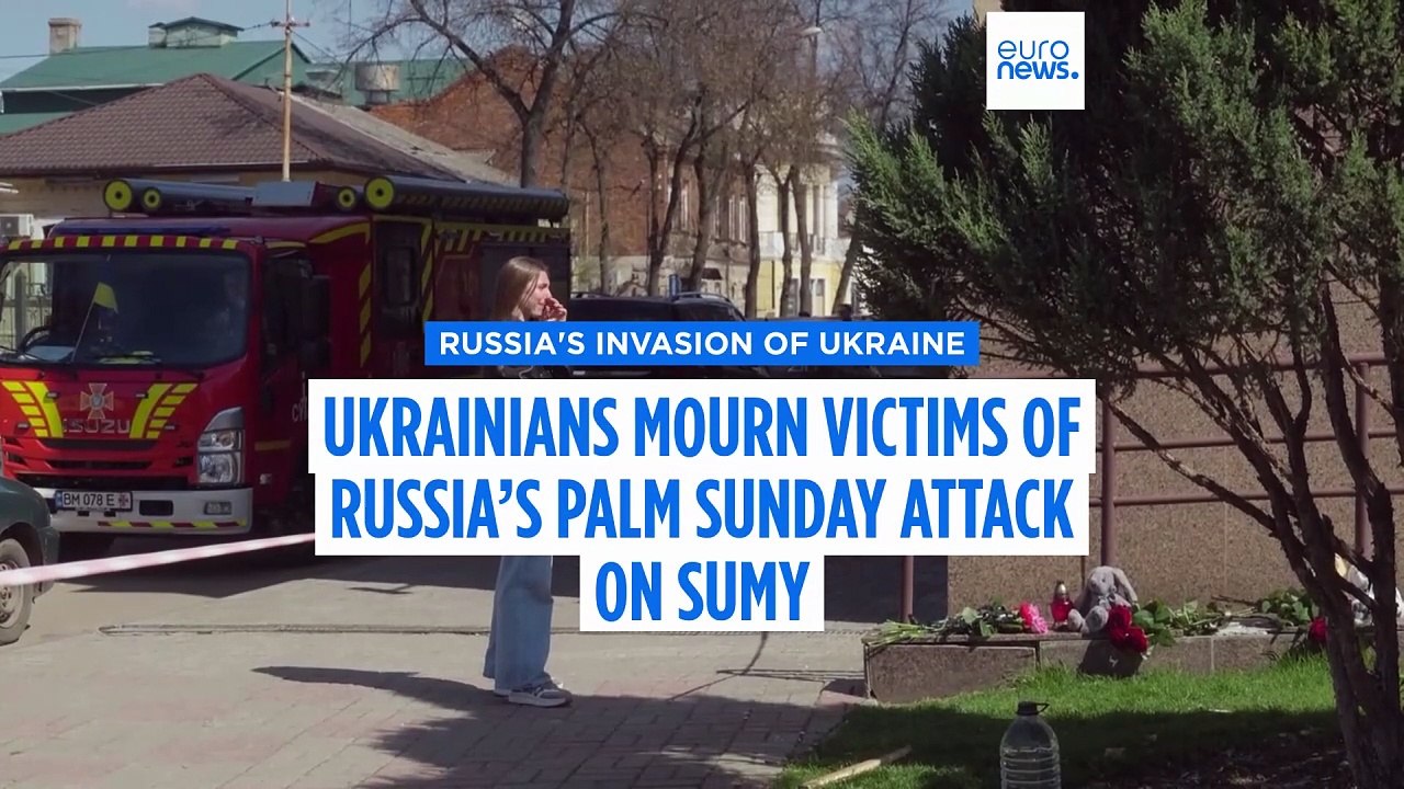 Ukrainians mourn victims of Russian Palm Sunday attack on Sumy