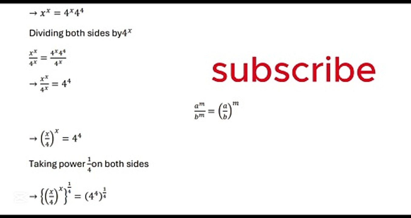 Solve x^x = 4^(x+4)  . | Exponential Equation Challenge! 🔥