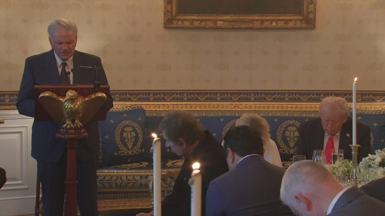 Rev. Franklin Graham and Trump Share a Laugh at White House Easter Service