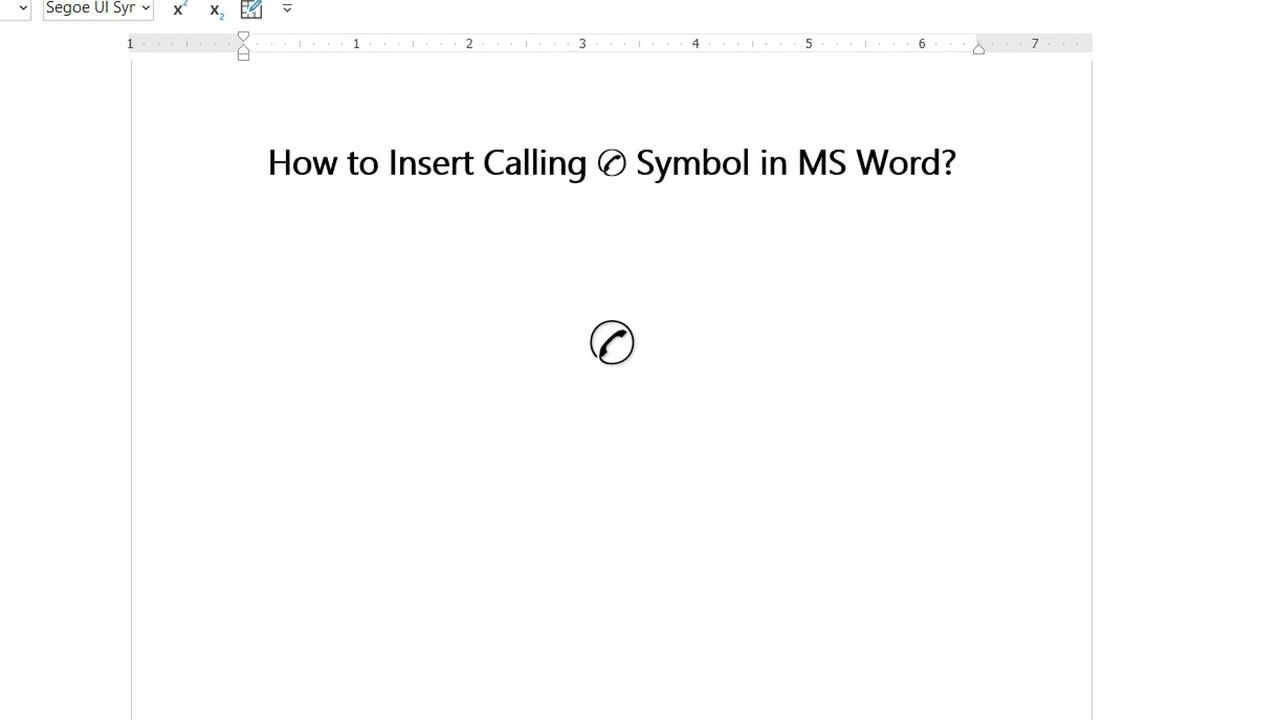 How to insert Calling Symbol in MS Word