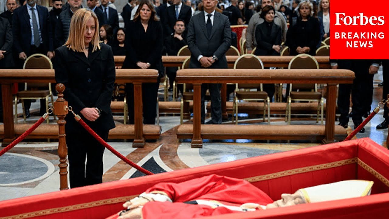 Italian PM Giorgia Meloni Pays Respects To Pope Francis As He Lies In State At St. Peter's Basilica