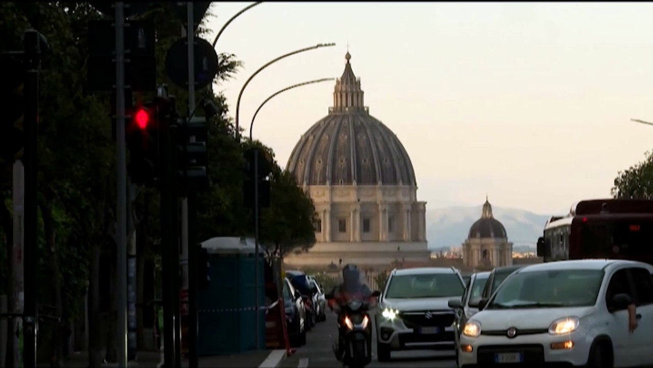Mural in Rome questions funeral guests for Pope Francis