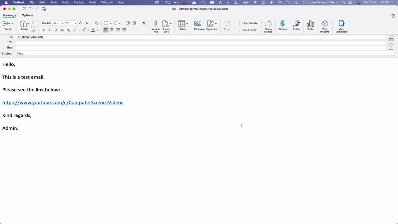 How to INSERT a Link to Your Email On Outlook Account Using a Mac Computer - Basic Tutorial | New