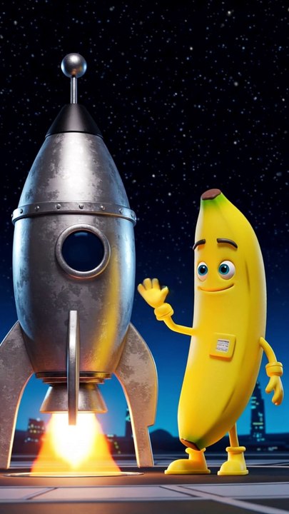 🚀 Master Banana's Space Adventure! #cartoon #3danimation #fruitcartoon #kidsanimation #viralshorts