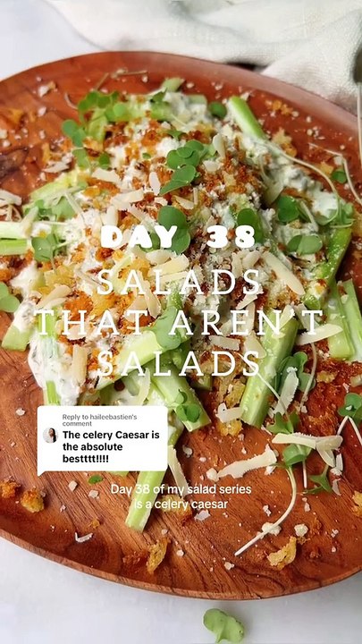 Celery Caesar Salad 🧀🥗 | Day 38 of My Salad Series | Crunchy, Creamy & Delicious