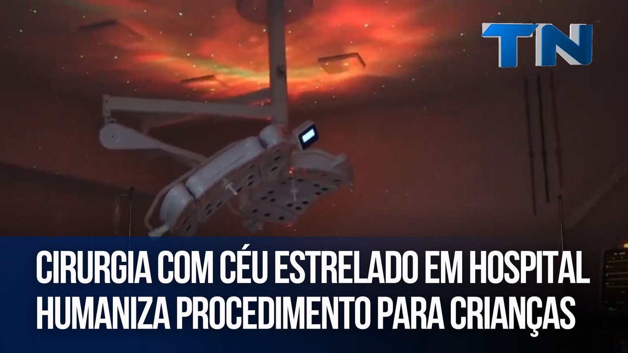Cirurgia com céu  estrelado em hospital humaniza procedimento para crianças